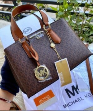 Michael Kors Emma Medium Satchel BAG With Box & Dust Bag & Sling Belt