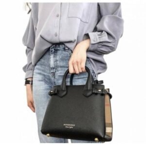 Burberry Medium Banner Handbag With Dust Bag & Shoulder Strap