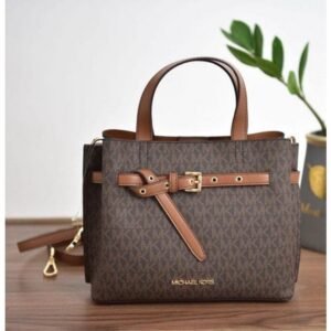 Michael Kors Emilia Logo-print Triple Compartment Satchel in Brown