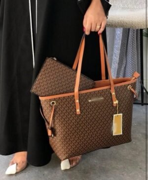 Michael kors tote bag with pouch with dust bag(19016-coffe-brown)