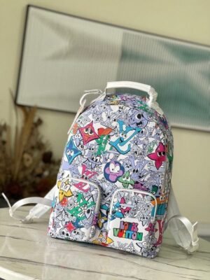 Louis Vuitton LV M21846 Character Premium Unisex Backpack With Dust Bag (White - 679)