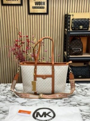 Michael Kors Tote Bag Hombro With Brand Dust Bag (Beige_Brown_23011)(LB)