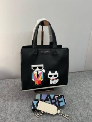 Karl Lagerfeld Maybelle Black Crossbody Bag Satchel With Dust Bag - (KB019-1 Black)(LB)