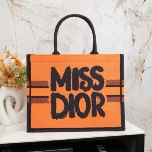 Miss Dior Book Tote With OG Box & Dust Bag & Scarf (Orange-1031)(BSB)