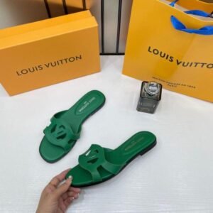 Louis_Vuitton_Lv_Isola_Green_Flat_Mule_For_Her_Wid_OG_Box_Carry_Bag_Green