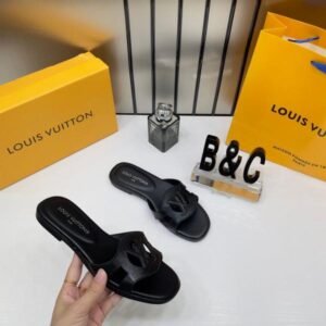 Louis_Vuitton_Lv_Isola_Black_Flat_Mule_For_Her_Wid_OG_Box_Carry_Bag_Black