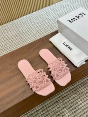 Loewe Petal Anagram Pink Slides