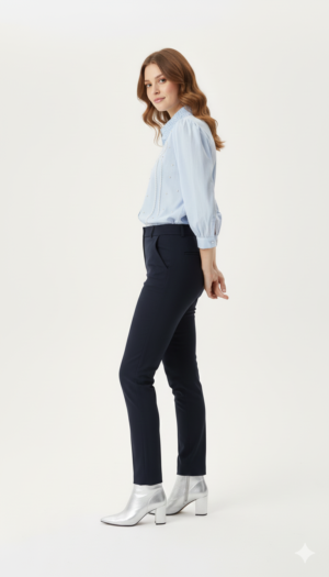 Victorian-Inspired Pearl & Lace Shirt Blue (Shirt only)