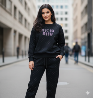 miu miu black diamond work co-ord set