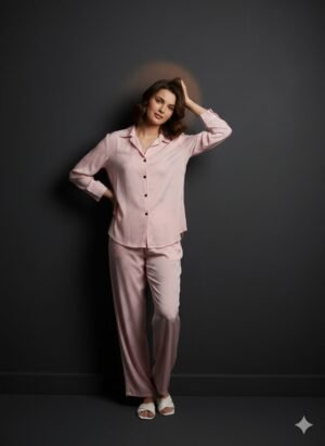 Adorable daily wear synthetic  coord set (Pink)
