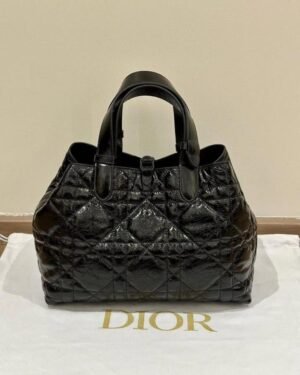 Christian_Dior_Medium_Toujours_Bag_In_Black_Macrocannage_Leather_With_Dust_Cover_Carry_Bag_310_Black