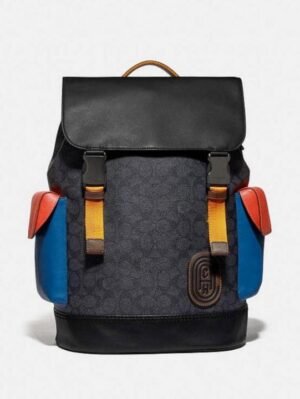 Coach_Black-Blue-Red_Rivington_ColorBlock_Unisex_Backpack_With_DustCover_060